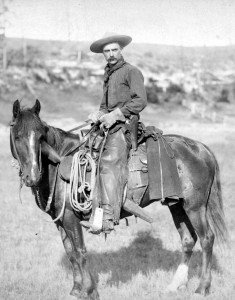 vintage photo cowboy on horseback